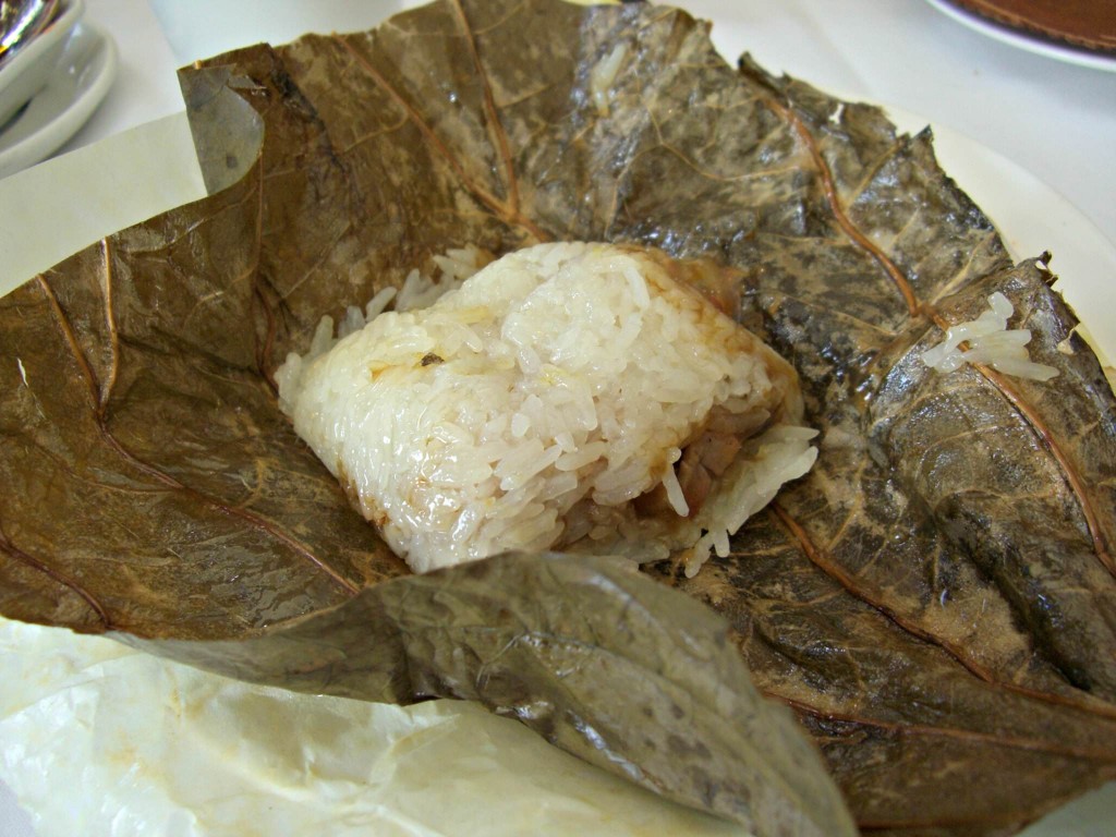 Sticky rice wrapped in lotus leaf
